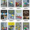 Safe-Era coal mines underground safety posters collection (codes UGSP-1 to 12). A 12-poster collage covering vital underground mining safety topics in Hindi, including face work safety, haulage line precautions, conveyor safety, and loose coal dressing techniques.