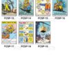 Safe-Era forklift and crane safety posters collage (codes FCSP-13 to 19). A 7-poster collection covering essential operator instructions, machinery area safety alerts, and standard hand signals for cranes and hoists in English and Hindi.