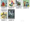 Safe-Era industrial gas safety posters collage (codes GASSP-13 to 18). A 6-poster collection focusing on preventing gas-related accidents, covering proper transport of cylinders, avoiding overfilling, and warning against using gas cylinders in confined or poorly ventilated spaces.