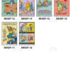 Safe-Era Material Handling Safety poster collection (MHSP-13 to 18) featuring a collage of 6 bilingual (Hindi & English) posters. Topics include: the high-risk nature of practical jokes at work, identifying unsafe behaviors, manual material handling compliance, avoiding overconfidence during handling, the consequences of inattentiveness, and the role of knowledge in accident prevention.