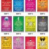Safe-Era Safety Slogan poster collection (SSP-1 to 12) featuring a collage of 12 bilingual (Hindi & English) posters. Topics include: identifying unsafe conditions, maintaining tidy work areas, fire extinguisher accessibility, making safety a habit, recognizing the consequences of 'close calls,' and the necessity of personal protective gear like hard hats and gloves.
