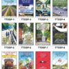 Safe-Era Transport and Truck Driver Safety poster collection (TTDSP-1 to 12) featuring a collage of 12 bilingual (Hindi & English) posters. Topics include: lane discipline, highway safety protocols, increased caution when passing through villages or near schools, awareness that highways are local transit routes for others, mandatory seat belt usage, and caution at railway crossings.