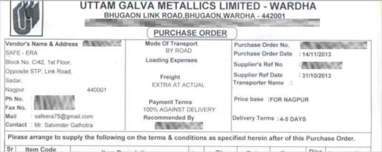 Safe-Era industrial client execution and purchase order record