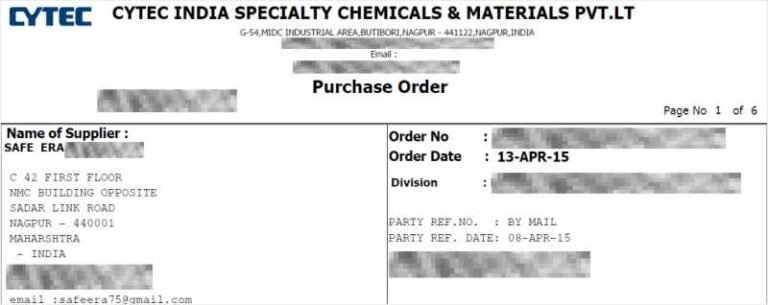 Safe-Era industrial client execution and purchase order record