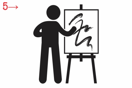 Artist sketching initial concepts for industrial safety posters