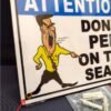safe-era's "dont pee on the seat" safety signs with 8x6 inches size , closeup image
