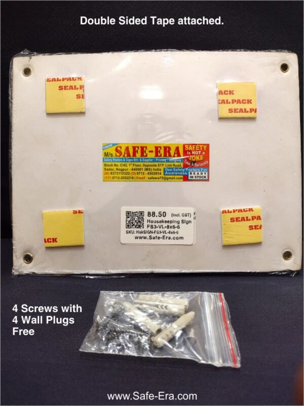 safe-era's "dont pee on the seat" safety signs with 8x6 inches size, back side of image
